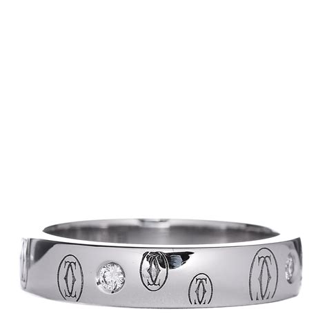 Cartier K White Gold Diamond Mm Happy Birthday Band Ring