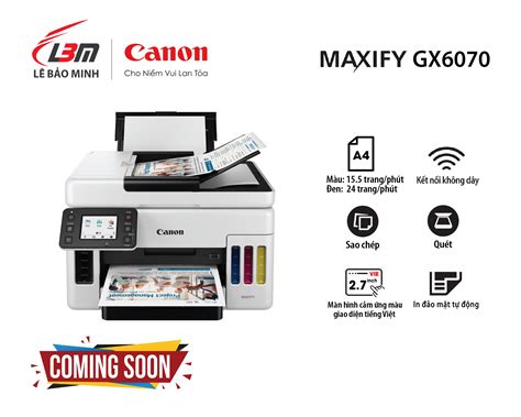 Máy In Màu đa Năng Canon Maxify Gx6070 In Scan Copy Usb Lan Wifi