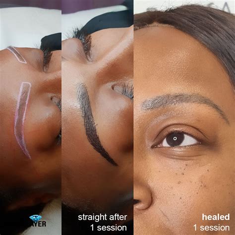 Semi Permanent Eyebrow Tattoo Cost Before And After Photo