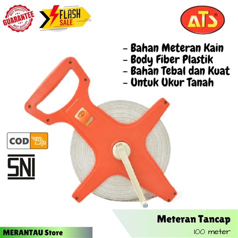 Jual Meteran 100 Meter 100M Meteran Tancap Tancep Ukur Tanah Metran