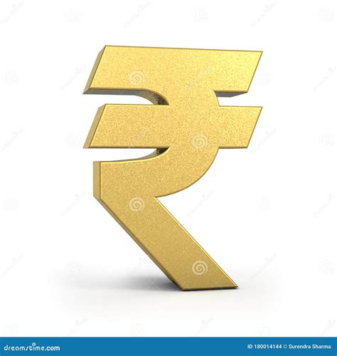 Golden Rupee Currency Icon Isolated 3D Gold Rupee Symbol With White