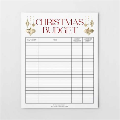 Free Printable Save Money With This Christmas Budget Printable