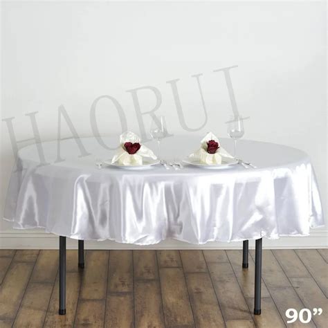 30pcs Customized 90 White Round Dining Table Cloths Satin Tablecloth