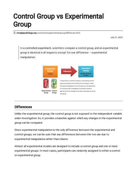 Control Group Vs Experimental Group In Science July 31 2023 Control