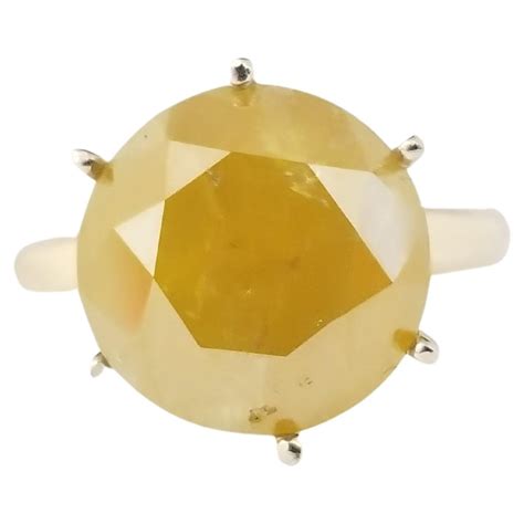 Anello Con Diamante Tondo Giallo Naturale Fancy Gia Da Carati In