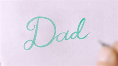 hand writing word dad cursive green Stock Footage Video (100% Royalty-free) 1015448638 ...