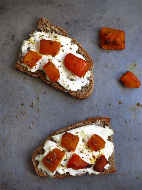 Tartines De Fromage Frais Au Potimarron Confit