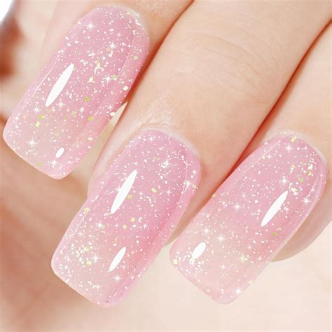 Amazon Aillsa Jelly Glitter Gel Polish Pink Nude Gel Nail Polish