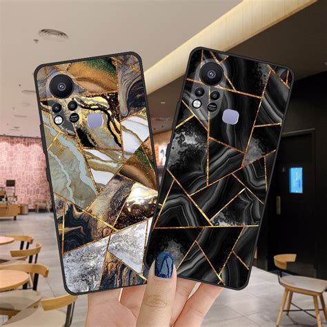 Golden Green Marble Infinix Hot S Nfc Phone Case Casing Matte Black Silicone Soft Full Cover