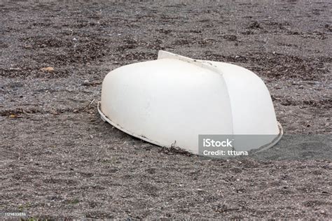 White Boat Parked On Beach Stock Photo Download Image Now 2019