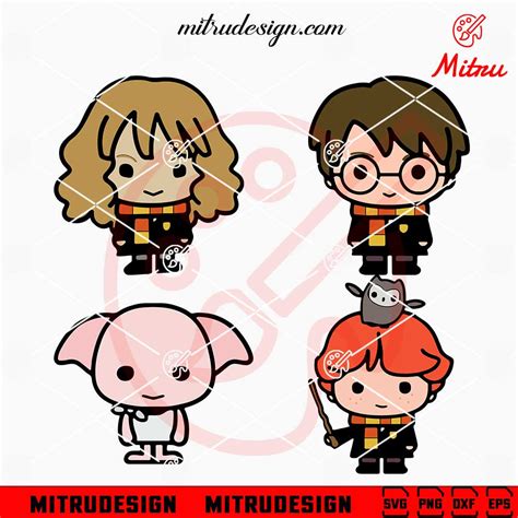 Harry Potter Friends Chibi Bundle SVG, Hermione Granger, Ron Weasley ...