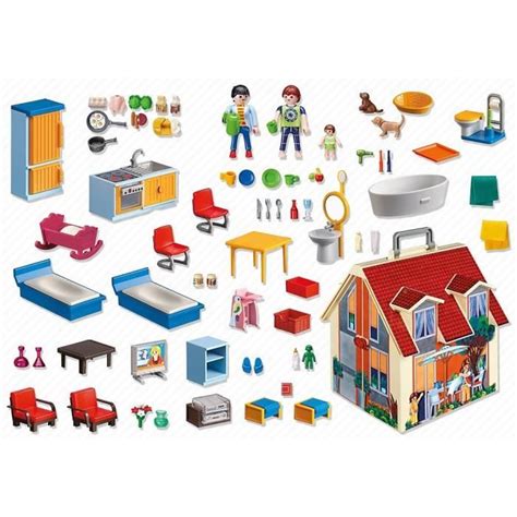 Playmobil La Maison Transportable Rouge Cdiscount Jeux Jouets