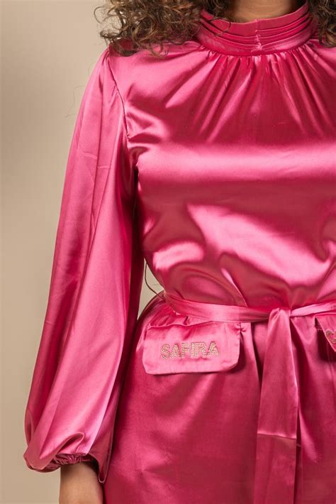 SATIN PINK DRESS – Safira Collection