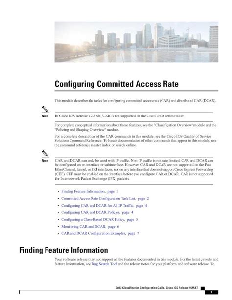 PDF Configuring Committed Access Rate Cisco QoS Classification