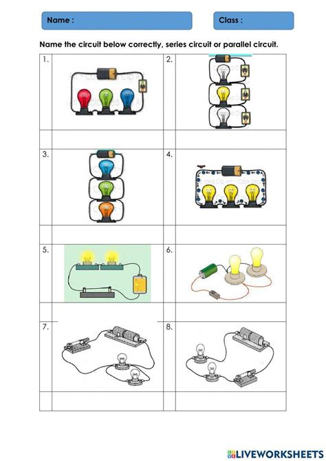 Eletricity Series And Parallel Circuit Worksheet Live Worksheets