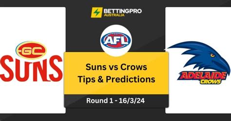 Gold Coast Suns Vs Adelaide Crows Tips Afl Prediction Preview