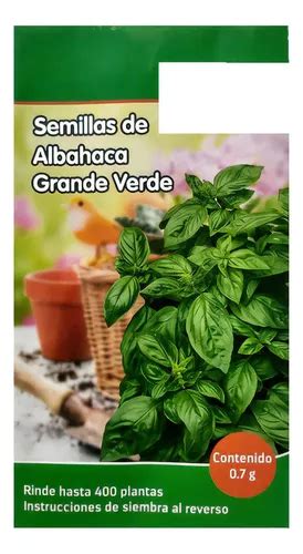 Semillas De Albahaca Grande Verde MercadoLibre