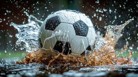 Premium Photo Soccer Ball Splashing In Water