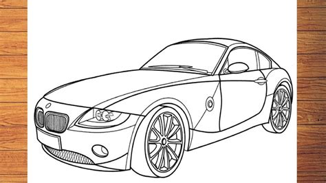 How To Draw Bmw Car Step By Step Easy Drawing Car Youtube