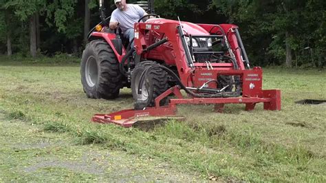 Unusual Tractor Attachment Offset Mower Brush Tiger On Tym Youtube