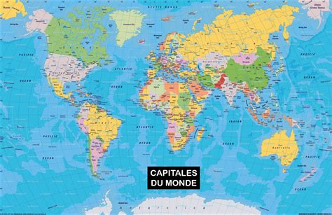 Carte du Monde Pays - Voyages - Cartes