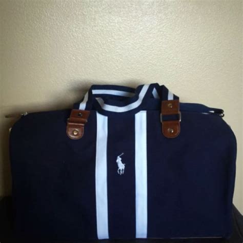 Brand New In Bag 100 Authentic Polo Ralph Lauren Duffle Bag Navy Blue Men S Fashion Bags