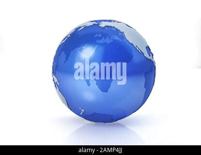 Stylized Earth Globe Pacific View With Grey Continents Stock Photo Alamy