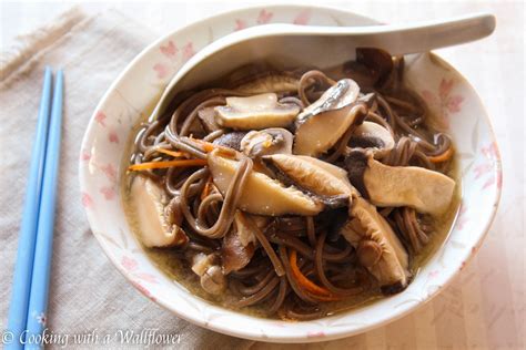 Three Mushrooms Soba Noodle Miso Soup