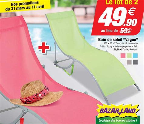 Promo Bain De Soleil Vague Chez Bazarland ICatalogue Fr