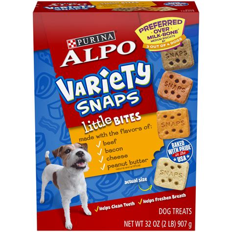 ALPO Variety Snaps Little Bites With Beef, Bacon, Cheese & Peanut Butter Flavors Dog Treats - 32 ...