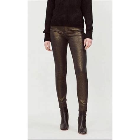 Frame Denim Jeans Brand New Frame Le High Rise Skinny Gold Jean