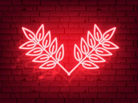 Leafs Red Neon Lights Graphic by SobriEfx · Creative Fabrica