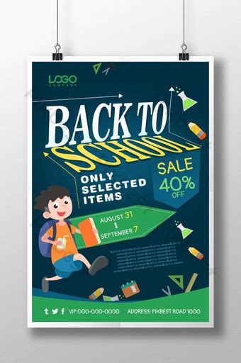 Creative School Back To School Promotional Poster Psd Free Download