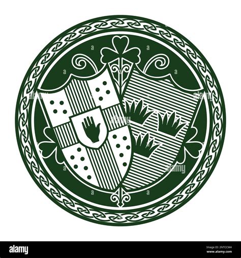 Irish Celtic Design In Vintage Retro Style Irish Design With Coat Of