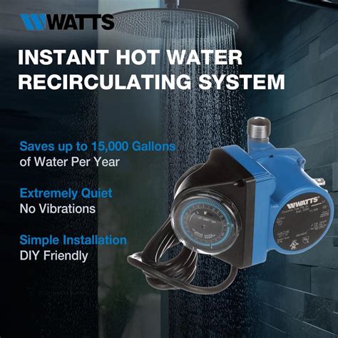 Watts Hot Water Recirculation System Heat H2O 24 Hr Programmable Timer HWRS WH MartDiscover