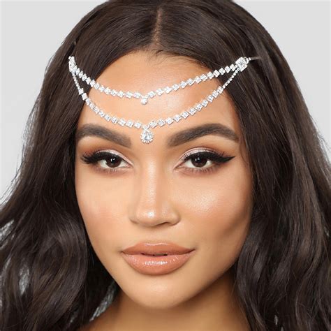 Boho Crystal Rhinestone Head Chain Forehead Hair Band Head Piece Hair