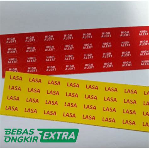 Jual Stiker Lasa Dan High Alert Ukuran 15cm X 3 Cm High Alert