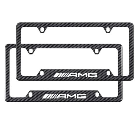 AMG License Plate Frame Carbon Fiber Tire Valve Cap