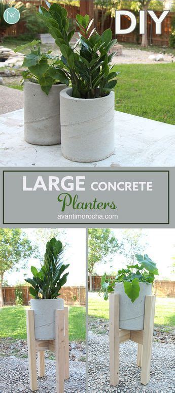 Diy large concrete planters – Artofit