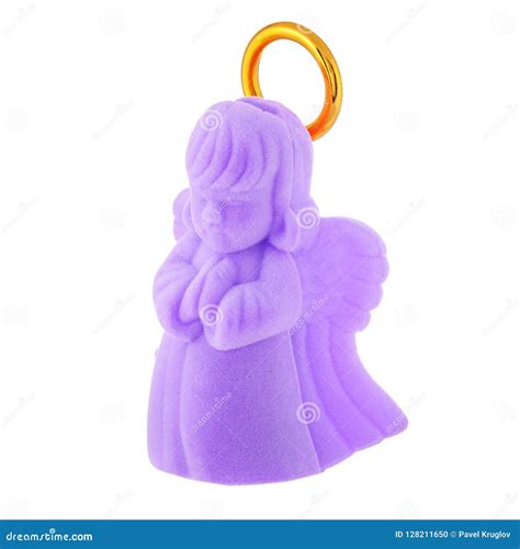 Purple Prayer Baby Angel With Golden Halo Stock Photo Image Of