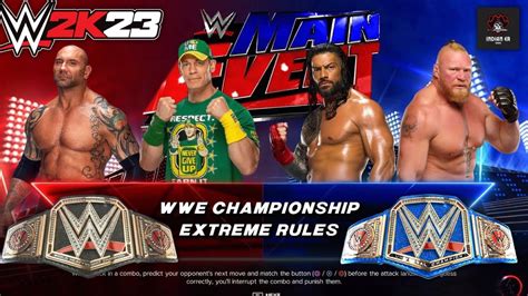 Wwe 2k23 Roman Reigns Vs Brock Lesnar Vs John Cena Vs Batista Double Championship