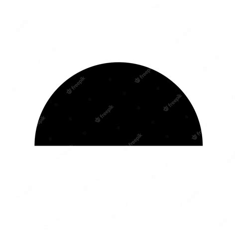 Premium Vector | Half Black circle vector icon Black cut circle