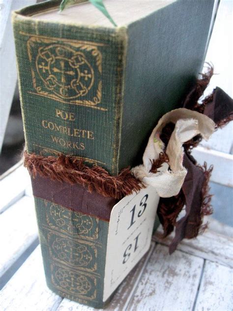 Antique Book Edgar Allan Poe Green Covers Halloween Decor | Etsy ...