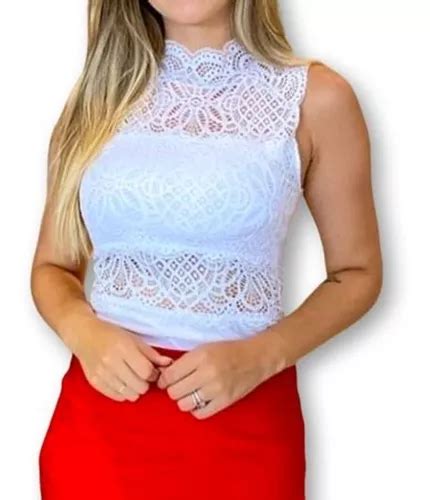 Body Feminino Elegante Renda Cavado Gola Alta Bojo Mercadolivre