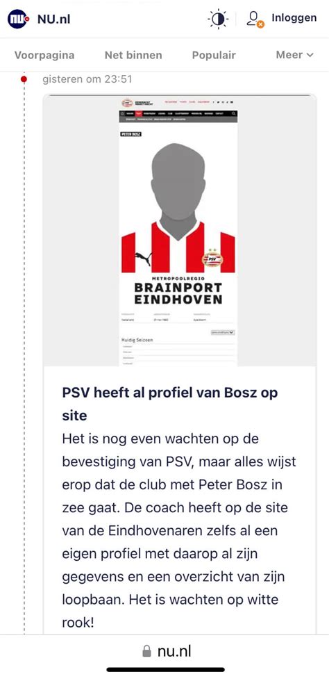 Psv Meldt Voorzichtig Komst Van Peter Bosz En Zet Profiel Bosz Op