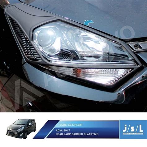 Jual Head Lamp Garnish Lampu Depan New Agya Hitam Doff Blacktivo