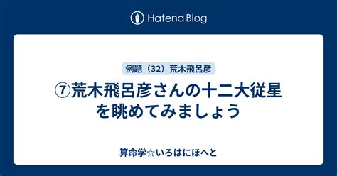 ⑦荒木飛呂彦さんの十二大従星を眺めてみましょう 算命学いろはにほへと