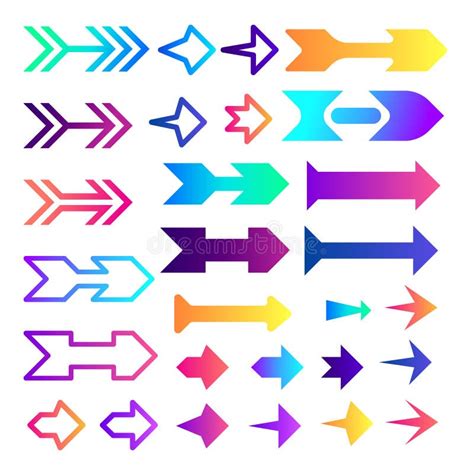 Colorful Arrows Set Icons Artistic Arrows Set Icons Set Of Colorful