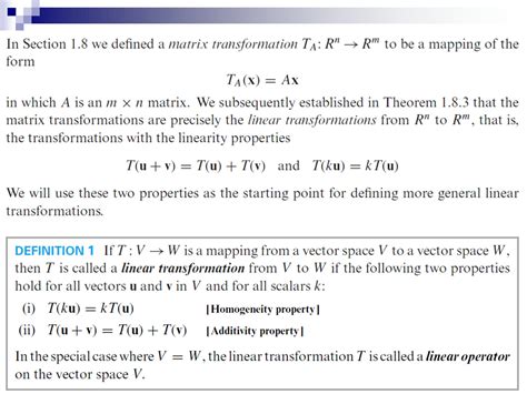 SOLUTION: Session 26 general linear transformation kernel range - Studypool