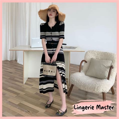 Jual Lingerie Master T Dress Knit Gaun Rajut Pakaian Atasan